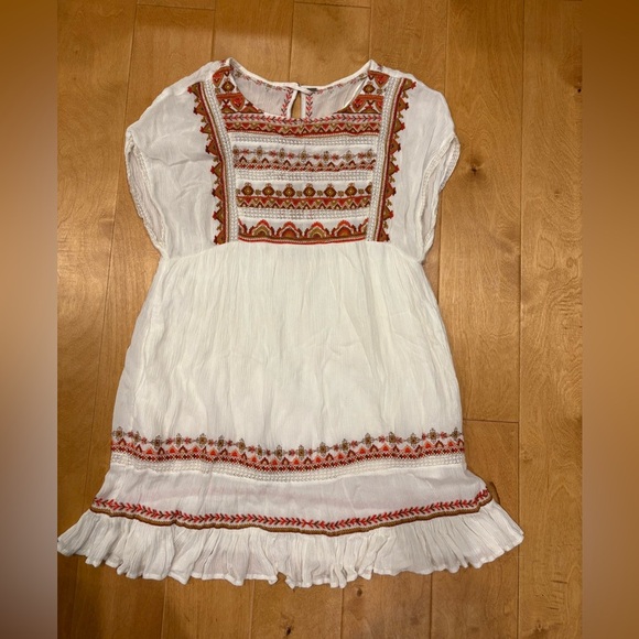 Free People Sunrise Wanderer boho mini dress white XS S - Picture 4 of 7